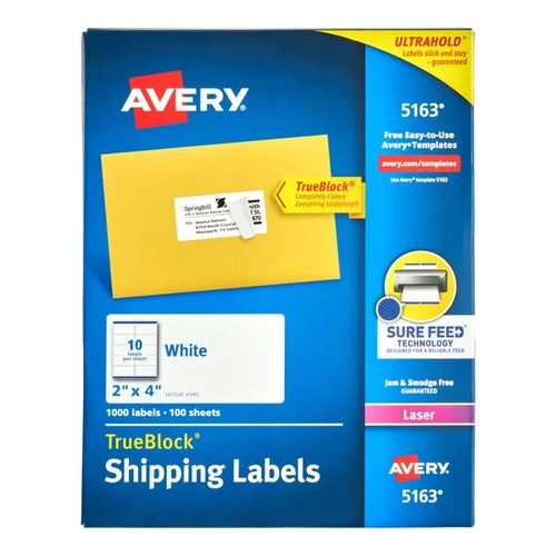 Avery 5163 trueblock - trueblock, shipping