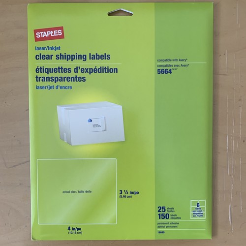Staples avery 5664 matte clear - matte,